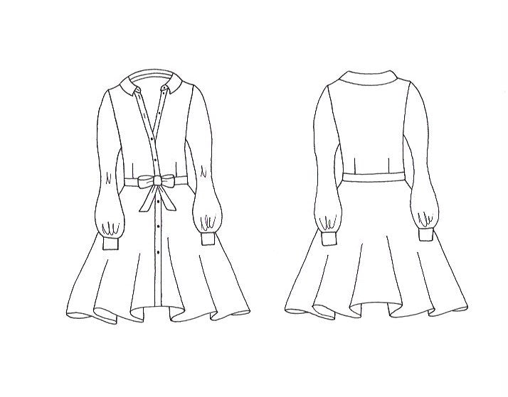 Extension PDF de la Robe Chemise Nais - Jupe cercle (patron partiel pour ceux ayant déjà acquis Nais 1.0)