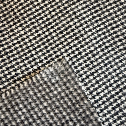 Tissu - Lainage pied de poule noir et blanc (coupon de 2,2 m)