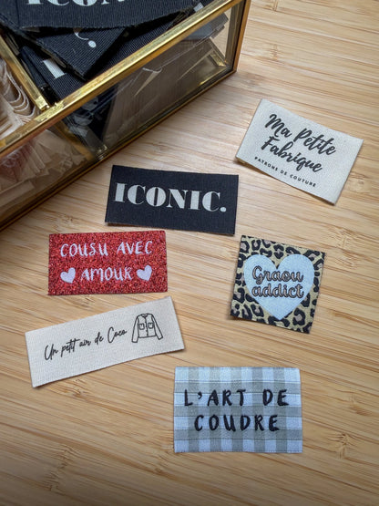 Pack de 6 ou 8 étiquettes à coudre (à l'unité)