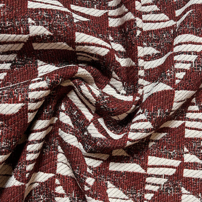 Tissu - Jacquard bordeau (par 10 cm)