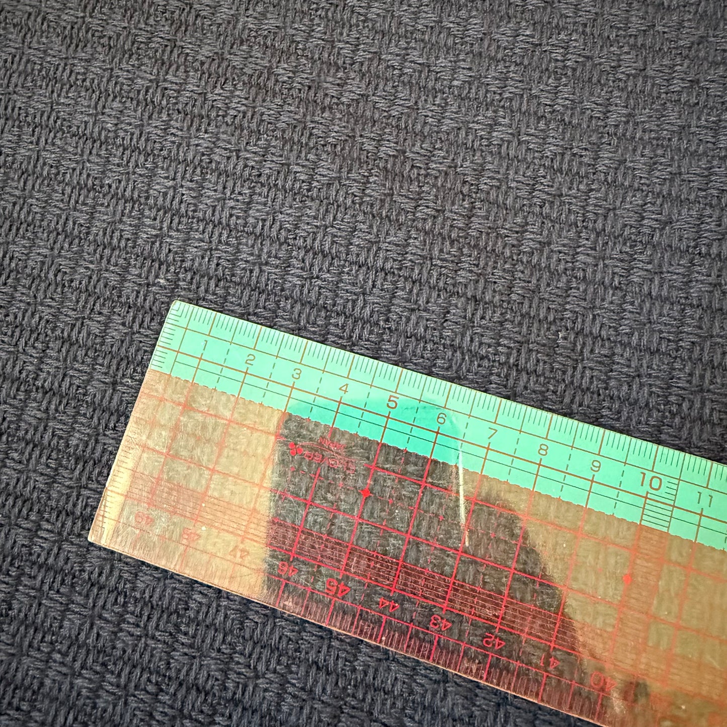 Tissu - Tweed de laine et coton bleu marine (par 10 cm)