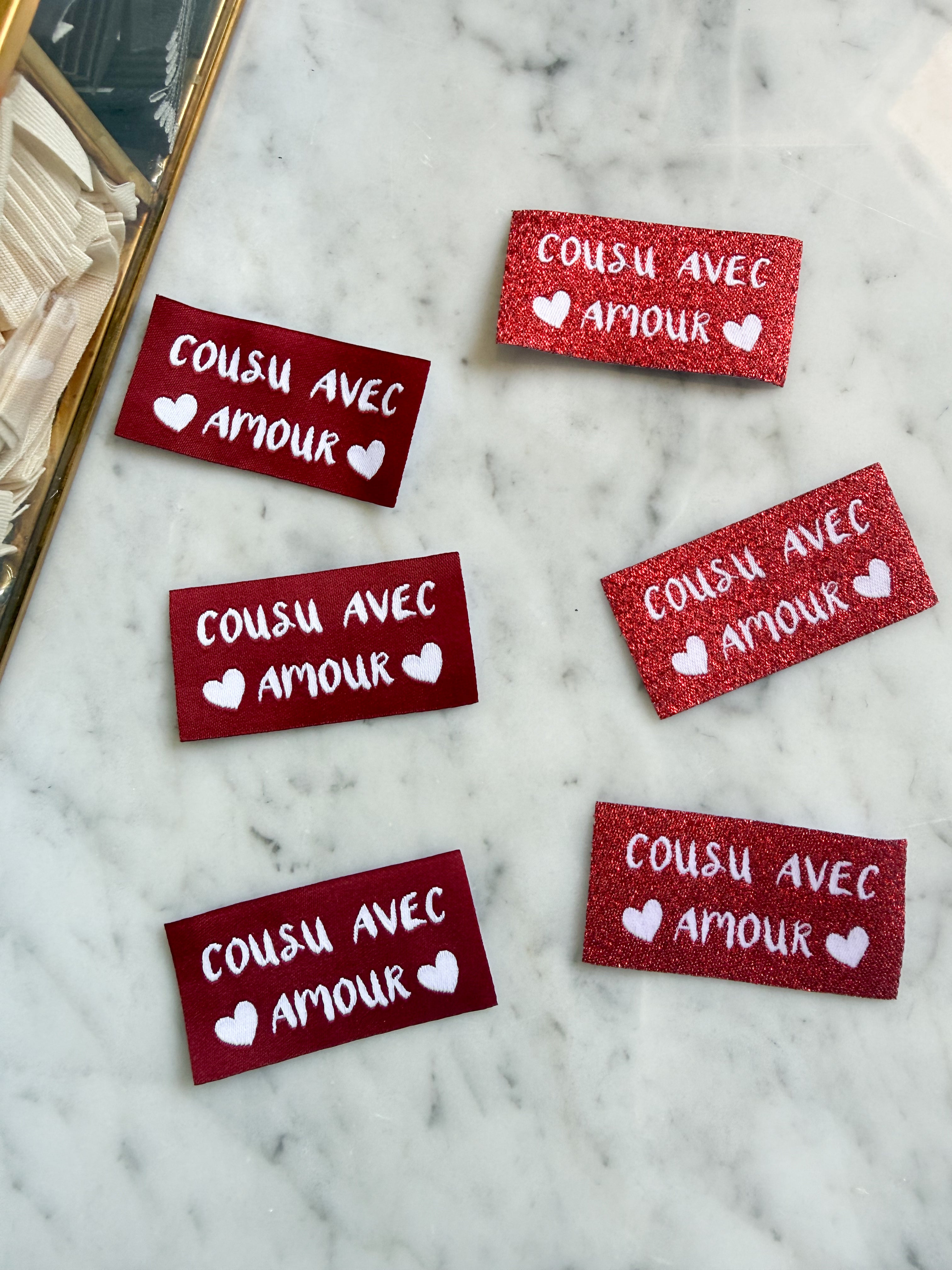 Étiquette - Cousu avec Amour (à l'unité) Ma Petite Fabrique - Patrons de couture