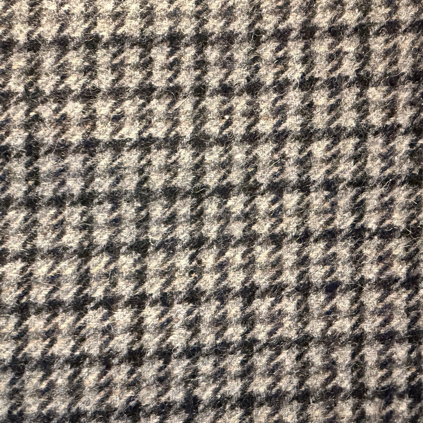 Tissu - Tweed de laine pied de poule brun / noir (par 10cm)