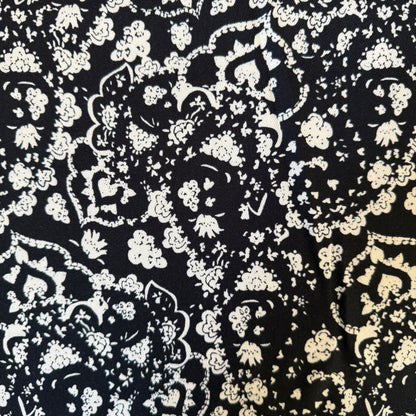 Tissu - Twill de viscose Paisley blanc et noir (par 10 cm)