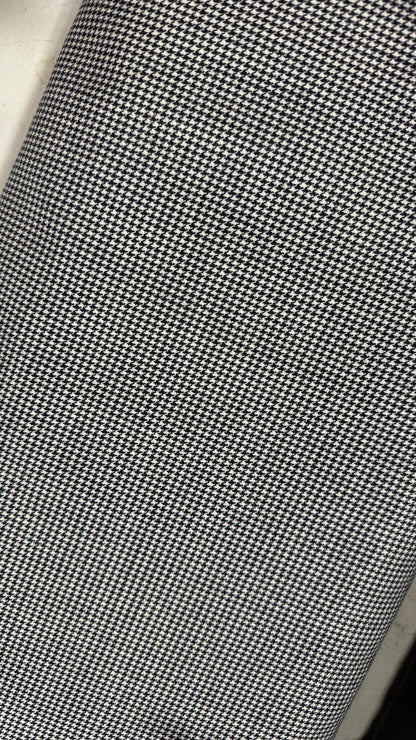 Tissu - Tweed de laine pied de puce noir et blanc (par 10cm)
