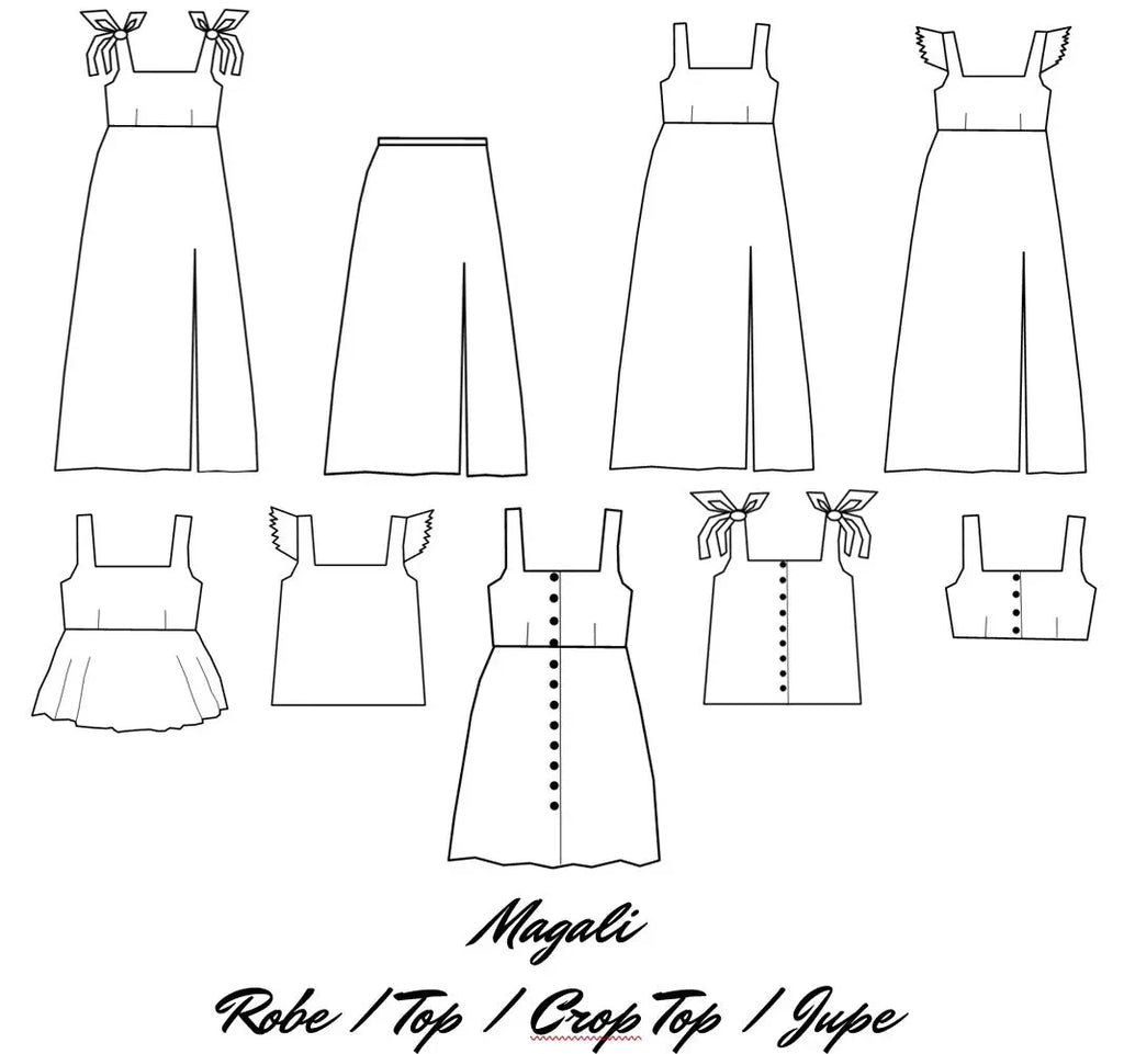 Patron Magali / Robe - Top - Crop Top - Jupe - Ma Petite Fabrique - Patrons de couture