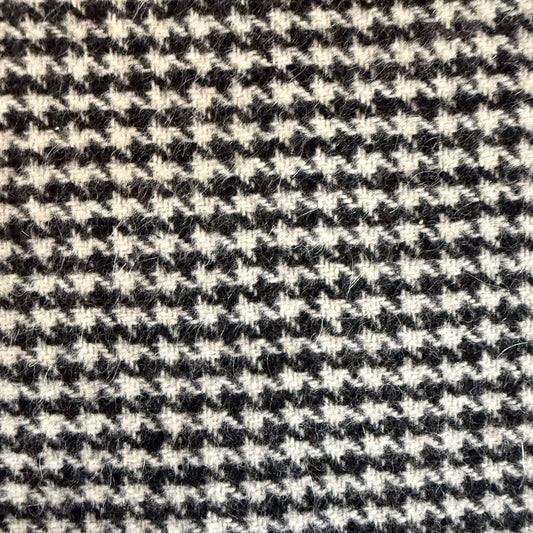 Tissu - Lainage pied de poule noir et blanc (coupon de 2,2 m)