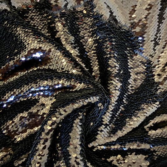 Tissu - Sequins noirs (par 10cm)