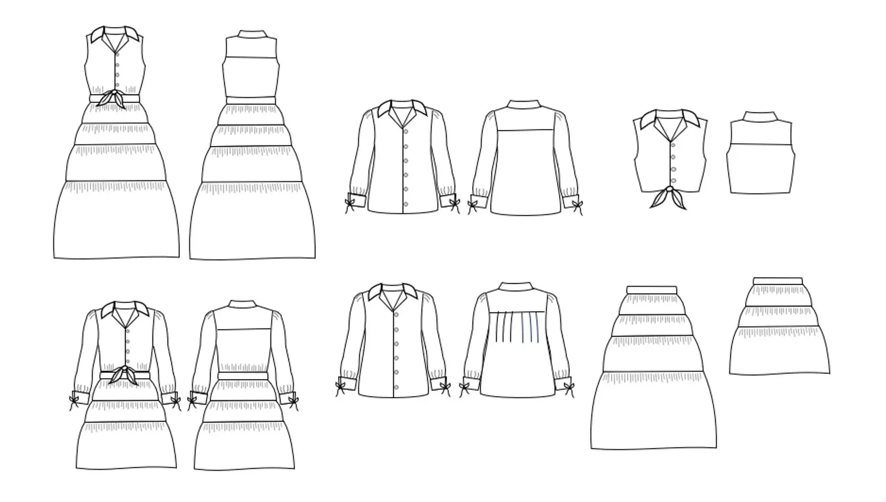 Patron Claudine - Robe - Chemise - Jupe - Ma Petite Fabrique - Patrons de couture
