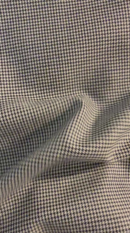 Tissu - Tweed de laine pied de puce noir et blanc (par 10cm)